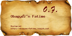 Obagyán Fatime névjegykártya